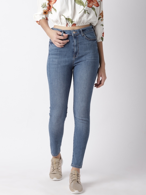 

FOREVER 21 Women Blue Skinny Fit High-Rise Clean Look Stretchable Jeans