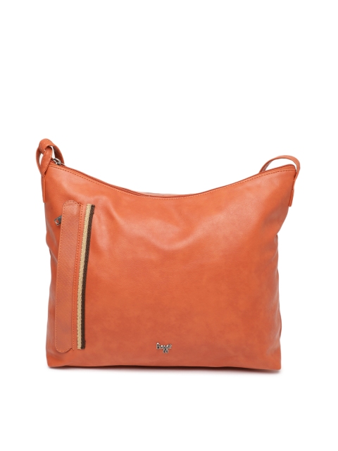 

Baggit Orange Solid Leather Shoulder Bag