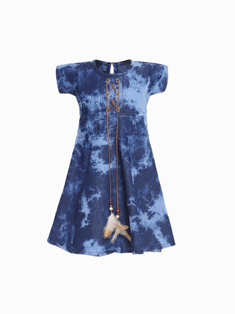 

Aarika Girls Blue Dyed Fit and Flare Dress