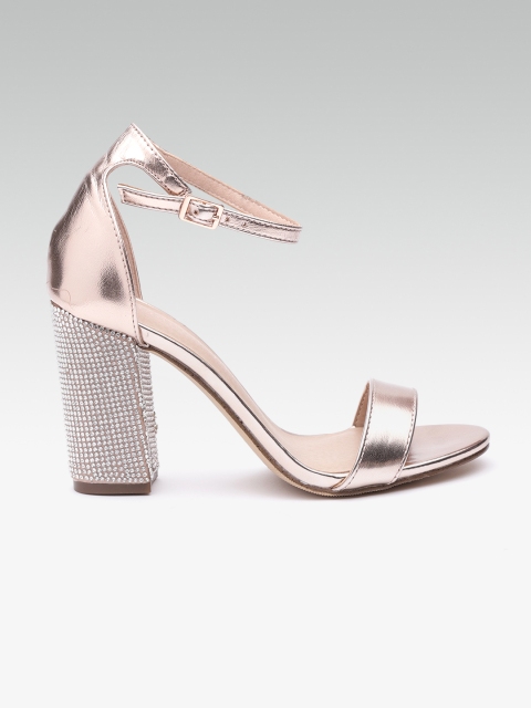 

Steve Madden Women Rose Gold Solid Block Heels