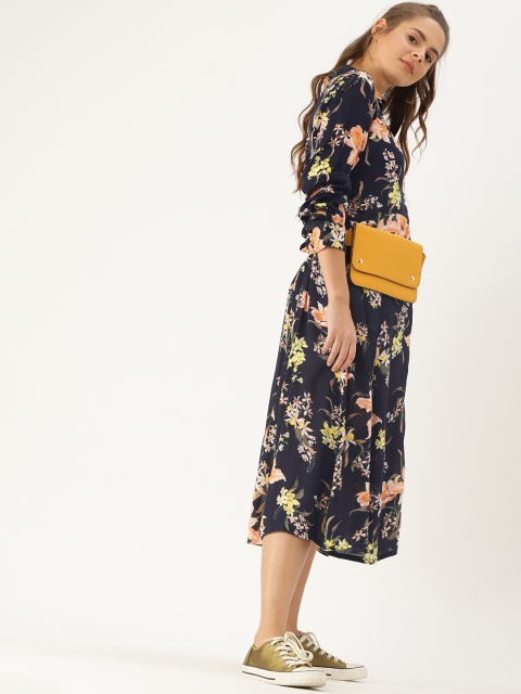

DressBerry Women Navy Blue Printed Shirt Dress