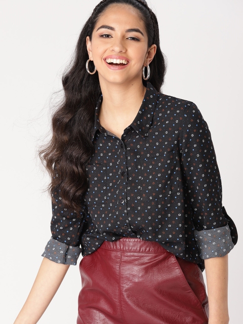 

DressBerry Women Black & White Printed Shirt