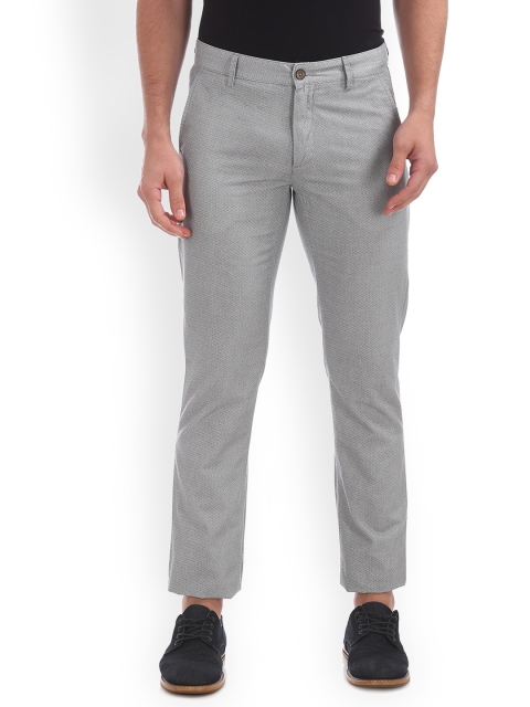 

Arrow Sport Men Grey Slim Fit Self Design Regular Trousers