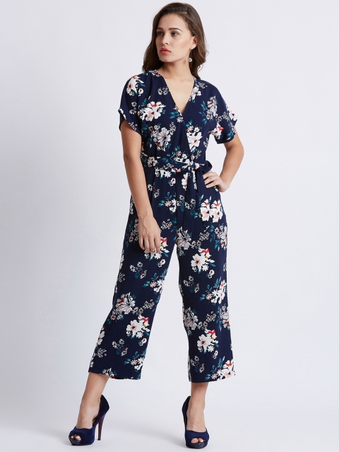 

MAGRE Blue & White Printed Culotte Jumpsuit