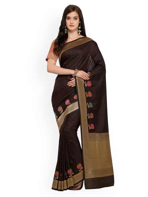 

Shaily Brown Pure Silk Woven Design Banarasi Saree