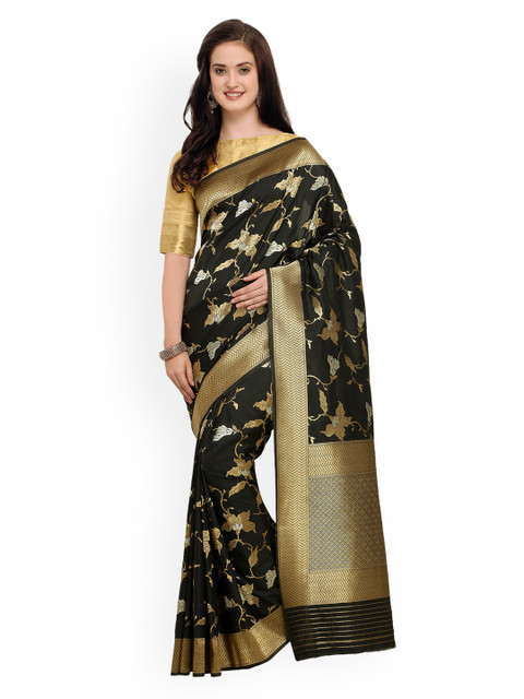 

Shaily Black Printed Banarasi Saree