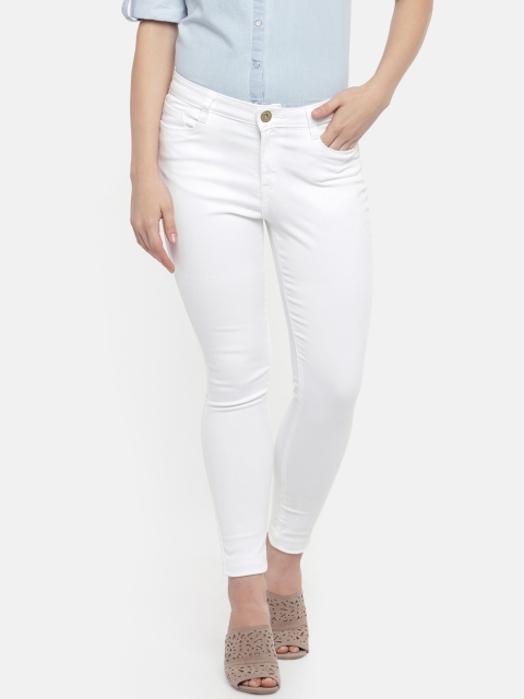 

SF JEANS by Pantaloons Women White Solid Skinny Fit Mid-Rise Clean Look Stretchable Jeans