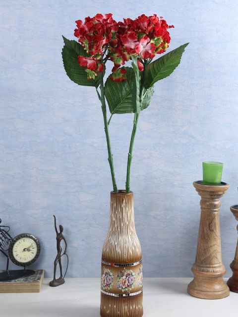 

Fourwalls Set Of 2 Red Artificial Hydrangea Flower Stems