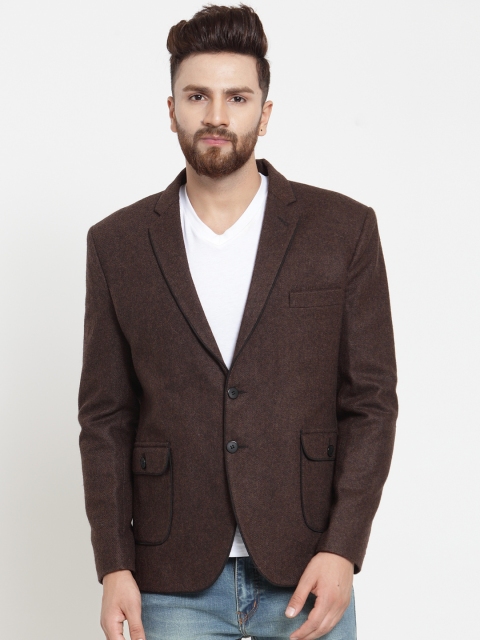 

Monteil & Munero Brown Solid Slim Fit Blazer