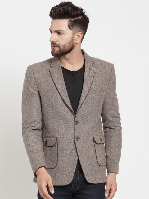 

Monteil & Munero Brown Solid Slim Fit Blazer