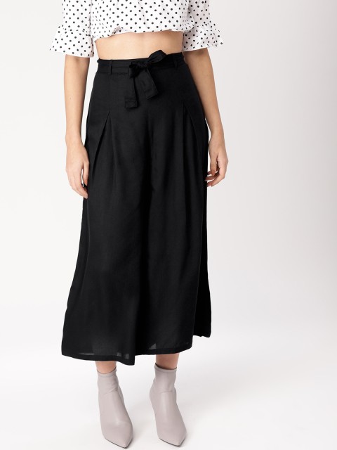

DressBerry Women Black Regular Fit Solid Culottes