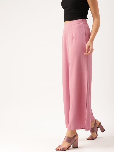 

DressBerry Women Pink Regular Fit Solid Parallel Trousers