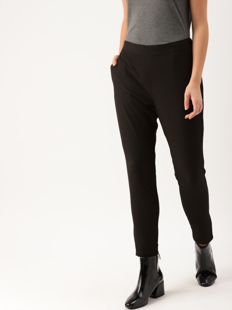 

DressBerry Women Black Regular Fit Solid Regular Trousers