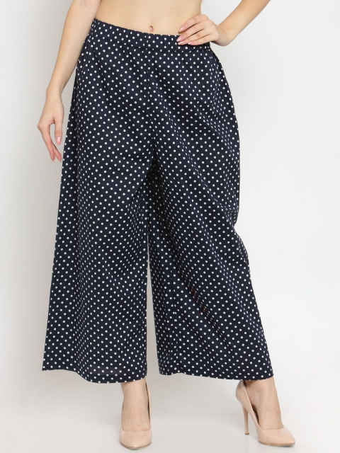 

Castle Women Navy Blue Wide Leg Printed Palazzos