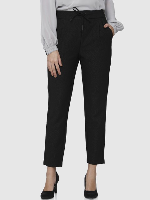 

Vero Moda Women Black Solid Peg Trousers