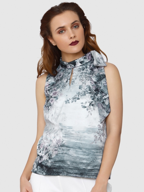 

Vero Moda Women Blue & White Printed Top