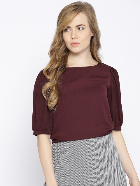 

Vero Moda Women Wine_Coloured Solid Top, Burgundy