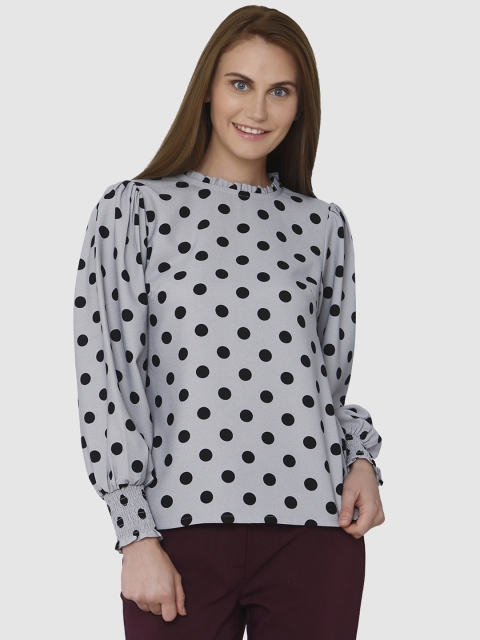 

Vero Moda Women Grey & Black Printed Top