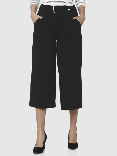 

Vero Moda Women Black Solid Culottes