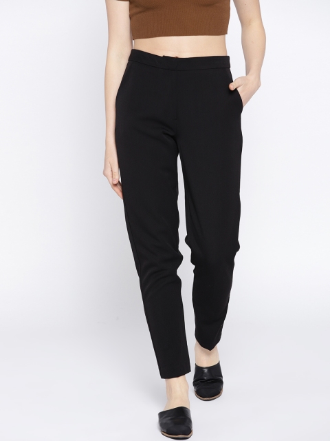 

Vero Moda Women Black Solid Regular Trousers