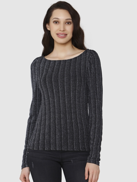 

Vero Moda Women Black Striped Top