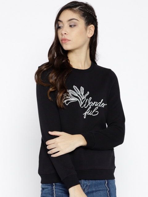 

Vero Moda Women Black Solid Sweatshirt