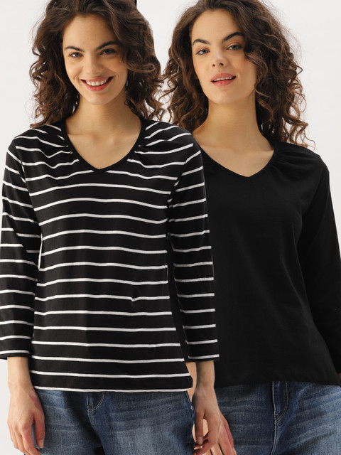 

DressBerry Pack of 2 Pure Cotton T-shirts, Black