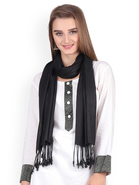 

Anekaant Women Black Solid Stole