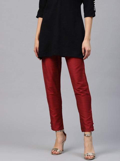 

Shree Women Maroon Solid Ethnic Trousers