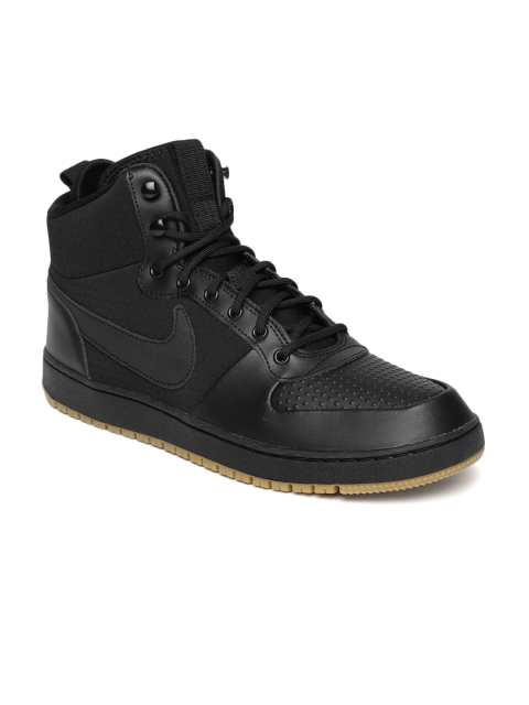 

Nike Men Black Solid Ebernon Winter Mid-Top Sneakers
