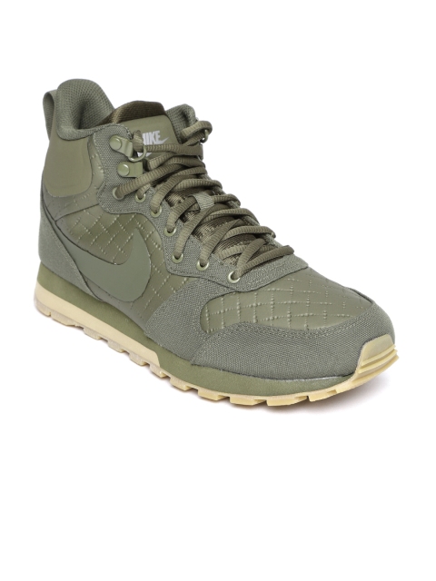 

Nike Men Olive Green MD Runner 2 Mid Premium Sneakers