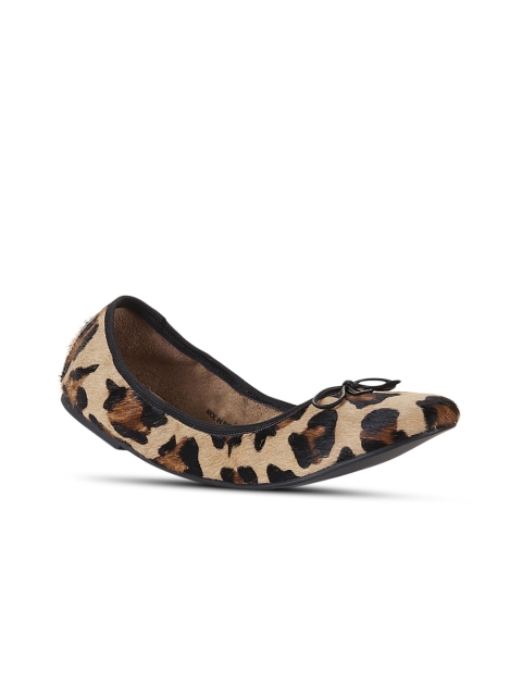 

Saint G Women Brown Printed Leather Ballerinas
