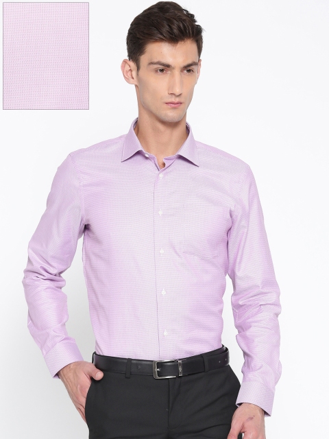 

Blackberrys Men Lavender Smart Fit Self-Design Formal Shirt