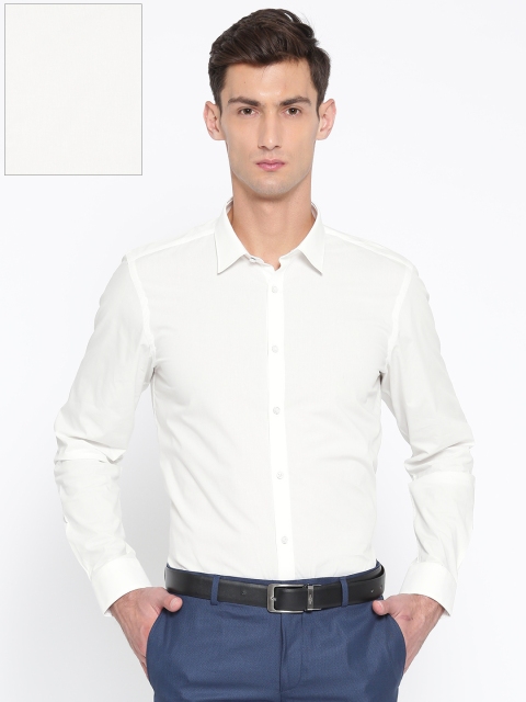 

Blackberrys Men White Slim Fit Solid Formal Shirt