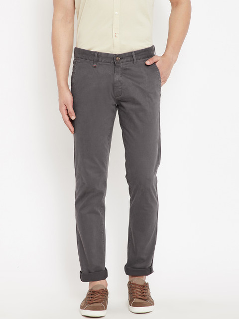 

Blackberrys Men Grey Regular Fit Solid Trousers