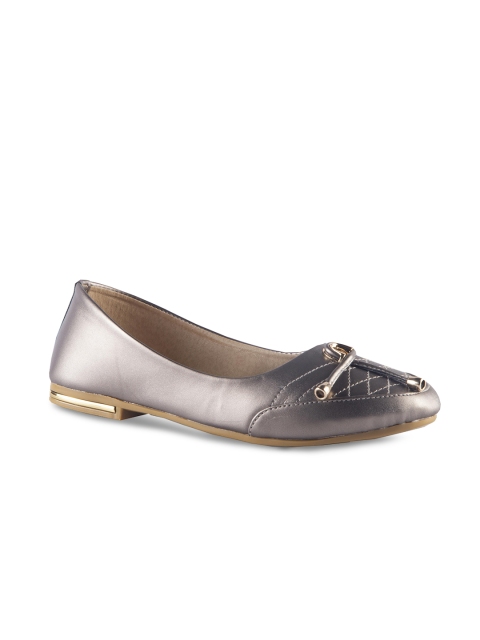 

MSC Women Grey Solid Synthetic Ballerinas