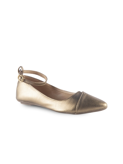 

MSC Women Copper-Toned Solid Synthetic Ballerinas