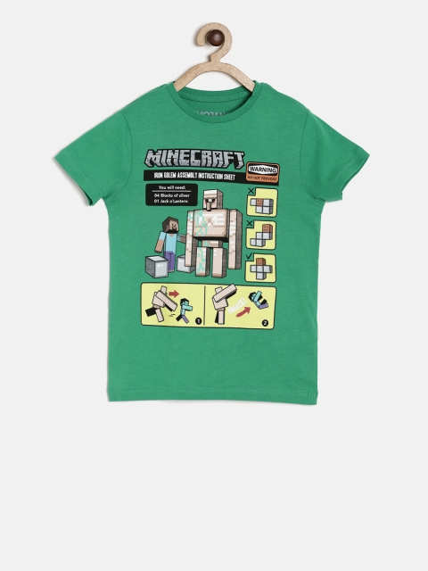 

Marks & Spencer Girls Green Printed Round Neck T-shirt