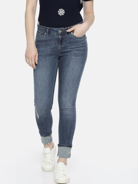 

Vero Moda Women Blue Skinny Fit Mid-Rise Low Distress Stretchable Jeans