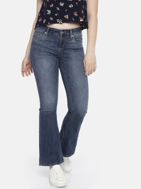 

Vero Moda Women Blue Solid Skinny Fit Mid-Rise Clean Look Stretchable Bootcut Jeans