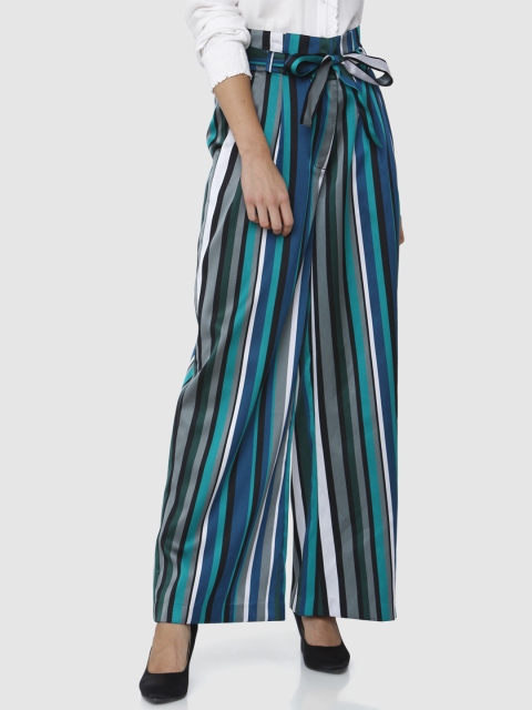

Vero Moda Women Multicoloured Regular Fit Striped Parallel Trousers, Multi