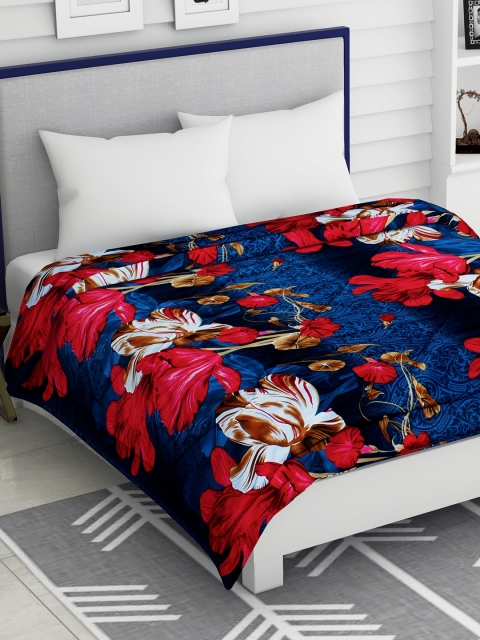 

Story@home Blue & Pink Floral Heavy Winter 200 GSM Double Bed Comforter