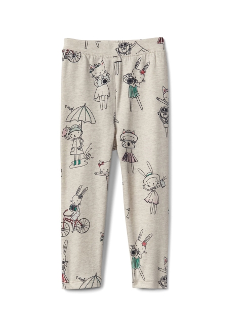 

GAP Toddler Grey Girl Print Leggings In Stretch Jersey