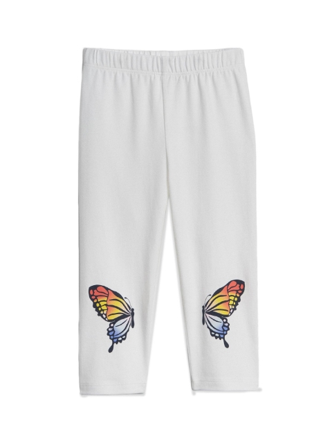 

GAP White Toddler Girl Graphic Crop Leggings In Stretch Jersey