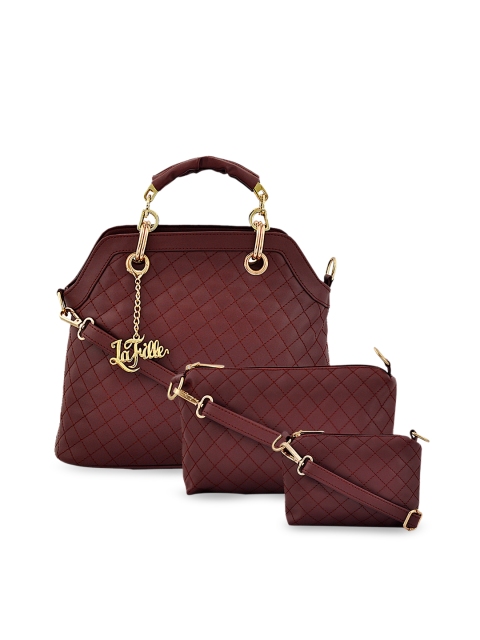 

LaFille Burgundy Textured Handheld Bag