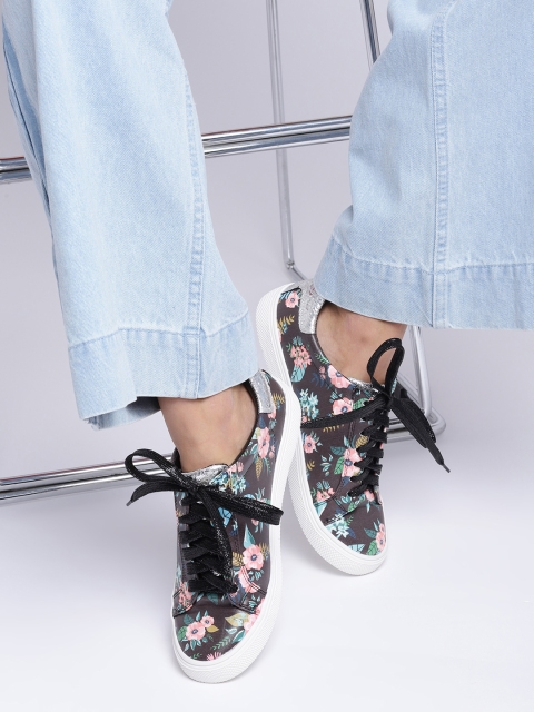 

CORSICA Women Navy Floral Print Sneakers, Navy blue