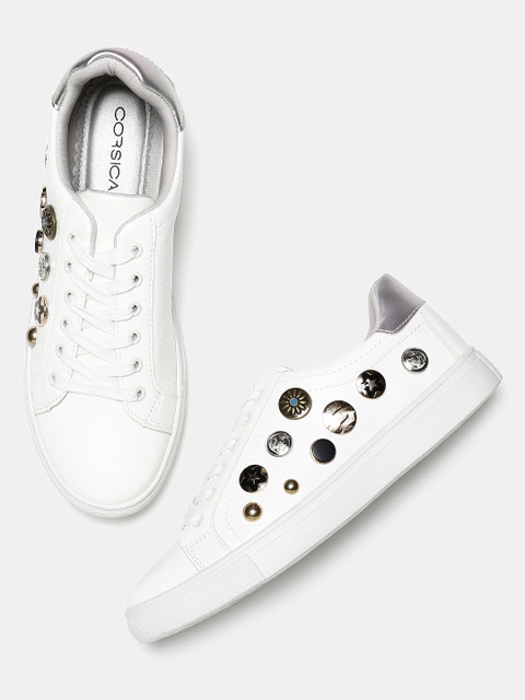 

Corsica Women White Solid Sneakers