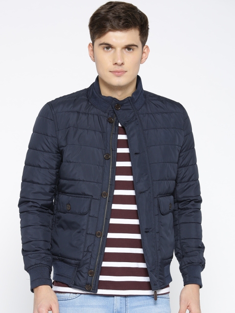 

U.S. Polo Assn. Men Navy Blue Solid Padded Jacket
