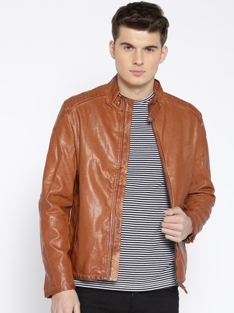 

U.S. Polo Assn. Denim Co. Men Brown Solid Biker Jacket