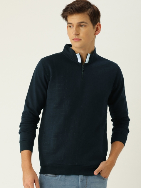 

Van Heusen Men Navy Blue Self Design Sweatshirt